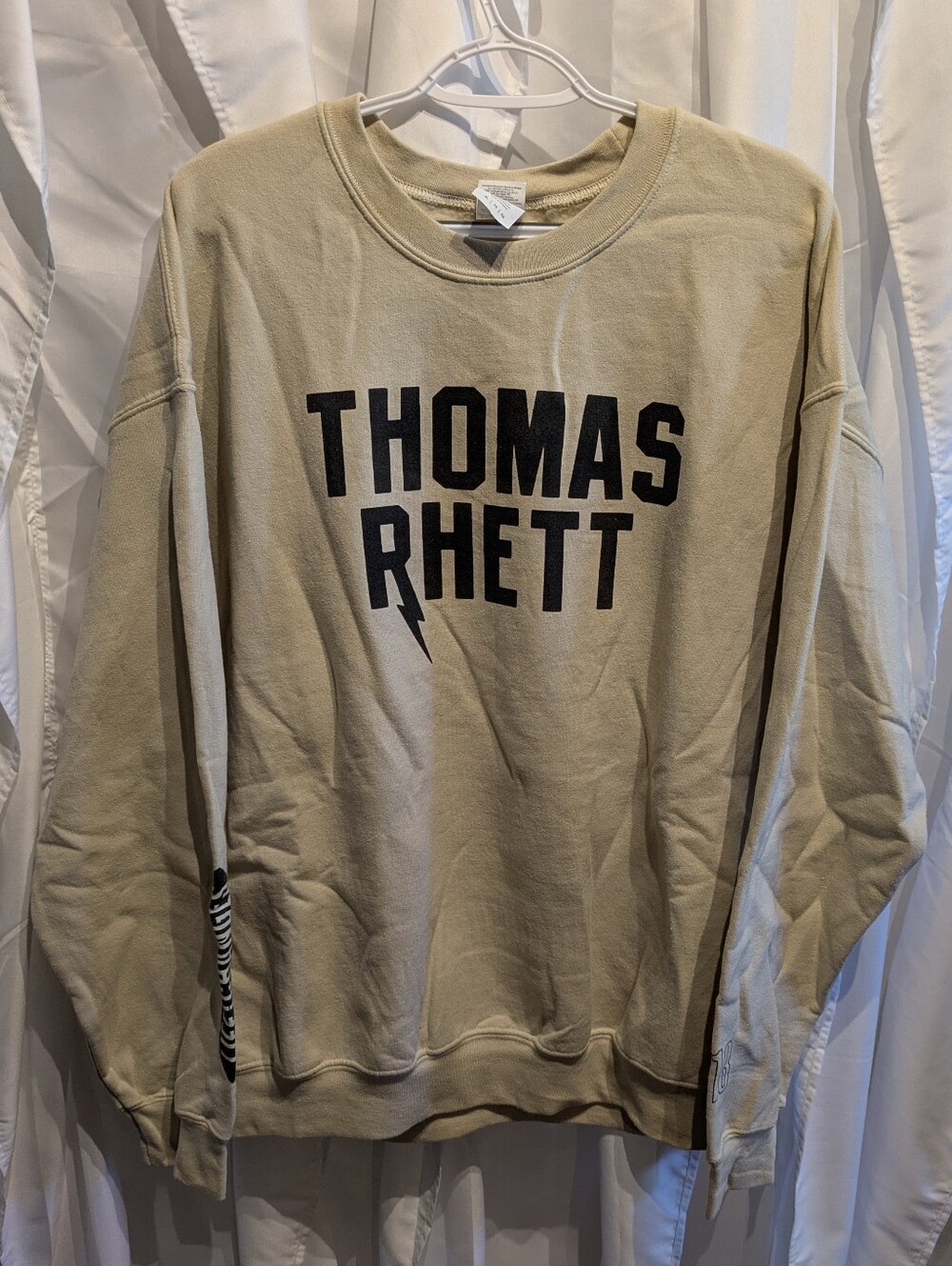 16 Thomas Rhett 2018 Life Changes Tour Crewneck Sweatshirt Tan Beige Size XL